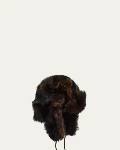 Pologeorgis Men's Merino Shearling Trapper Hat | Thumbnail 2