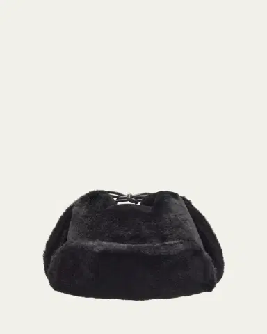 Pologeorgis Men's Merino Shearling Trapper Hat | Thumbnail 3