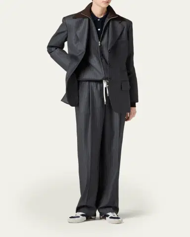 Miu Miu Pinstripe Single-Breasted Blazer Jacket | Thumbnail 3 Miu Miu Pinstripe Single-Breasted Blazer Jacket | Thumbnail 3