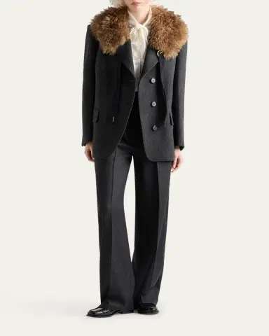 Prada Satin Bow-Neck Button-Down Blouse | Thumbnail 2 Prada Satin Bow-Neck Button-Down Blouse | Thumbnail 2
