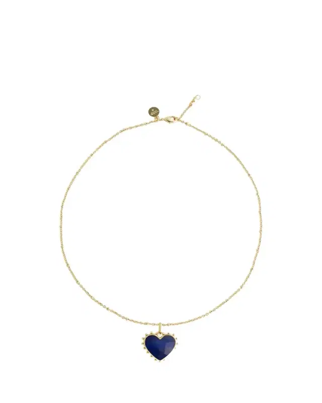 Anabel Aram Jewelry Heart Stone Pendant Necklace