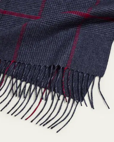 PIACENZA Men's Silk Cashmere Glen Plaid Scarf | Thumbnail 4 PIACENZA Men's Silk Cashmere Glen Plaid Scarf | Thumbnail 4