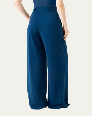 Akris punto Florina High-Rise Pleated Crepe Wide-Leg Pants | Thumbnail 3 Akris punto Florina High-Rise Pleated Crepe Wide-Leg Pants | Thumbnail 3