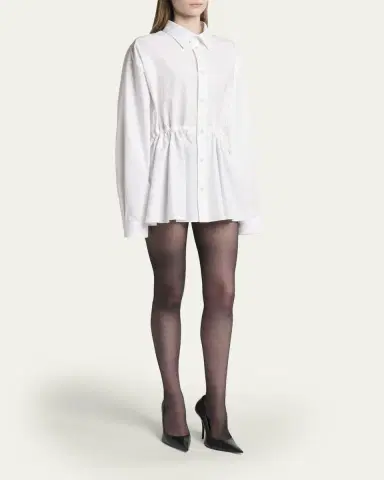 Balenciaga Hourglass Poplin Mini Shirtdress | Thumbnail 4 Balenciaga Hourglass Poplin Mini Shirtdress | Thumbnail 4