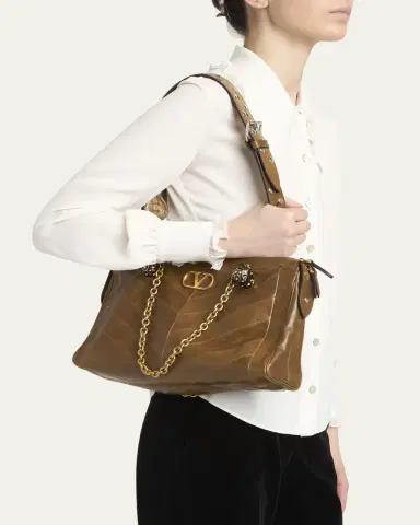 Valentino Garavani Panthea Medium Patchwork Chevron Shoulder Bag | Thumbnail 2