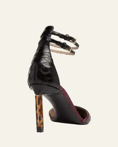 Tom Ford Python Stamped Leather Double Ankle Strap Pumps | Thumbnail 8 Tom Ford Python Stamped Leather Double Ankle Strap Pumps | Thumbnail 8