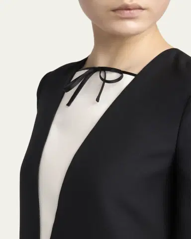 Valentino Garavani Bow Collar Wool-Blend Mini Dress | Thumbnail 5 Valentino Garavani Bow Collar Wool-Blend Mini Dress | Thumbnail 5