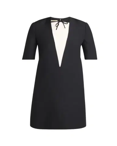 Valentino Garavani Bow Collar Wool-Blend Mini Dress | Thumbnail 1 Valentino Garavani Bow Collar Wool-Blend Mini Dress | Thumbnail 1