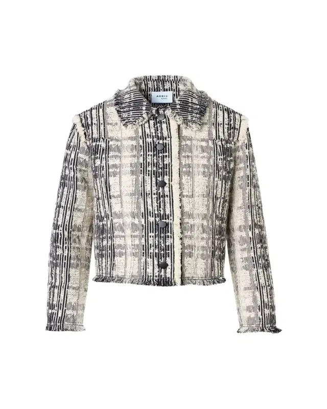 Akris punto Textured Raw Cotton Denim Jacket