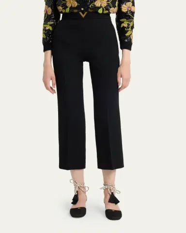 Valentino Garavani V-Logo Straight-Leg Crop Pants | Thumbnail 4 Valentino Garavani V-Logo Straight-Leg Crop Pants | Thumbnail 4
