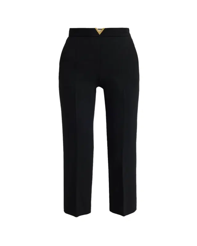 V-Logo Straight-Leg Crop Pants