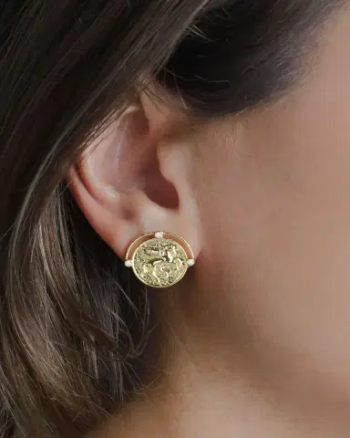 Anabel Aram Jewelry Pegasus Coin Stud Earrings | Thumbnail 2