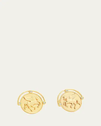 Anabel Aram Jewelry Pegasus Coin Stud Earrings | Thumbnail 4