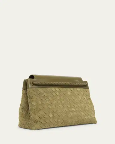 Bottega Veneta Men's Andiamo Intrecciato Suede and Leather Messenger Bag | Thumbnail 3