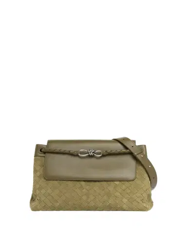 Bottega Veneta Men's Andiamo Intrecciato Suede and Leather Messenger Bag | Thumbnail 1