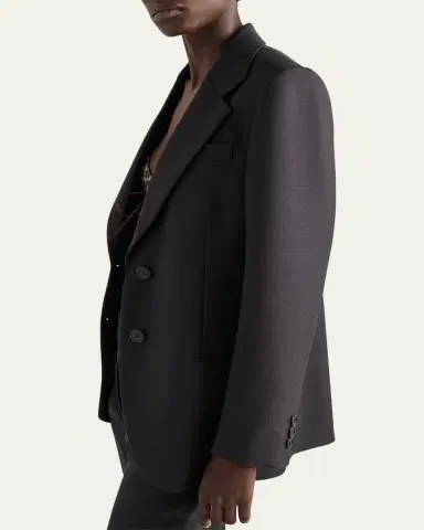 Prada Wool Gabardine Single-Breasted Blazer | Thumbnail 4