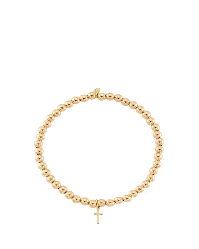 Sydney Evan 14K Tiny Pure Cross Charm Bracelet