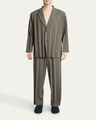 Homme Plissé Issey Miyake Men's Edge Ensemble Pleated Sport Coat | Thumbnail 2
