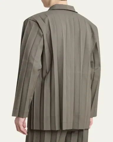 Homme Plissé Issey Miyake Men's Edge Ensemble Pleated Sport Coat | Thumbnail 3