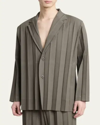 Homme Plissé Issey Miyake Men's Edge Ensemble Pleated Sport Coat | Thumbnail 4