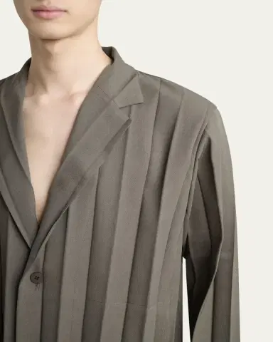 Homme Plissé Issey Miyake Men's Edge Ensemble Pleated Sport Coat | Thumbnail 5