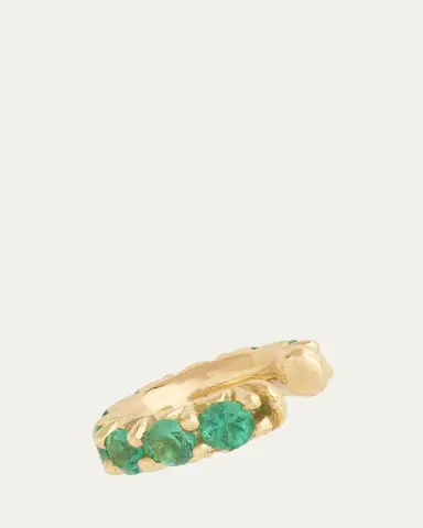 Jamie Wolf 18K Yellow Gold Emerald Ear Cuff, Single | Thumbnail 2