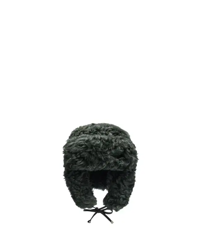 Pologeorgis Men's Curly Shearling Trapper Hat