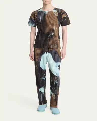 Homme Plissé Issey Miyake Men's Multi Agate Pleated T-Shirt | Thumbnail 2