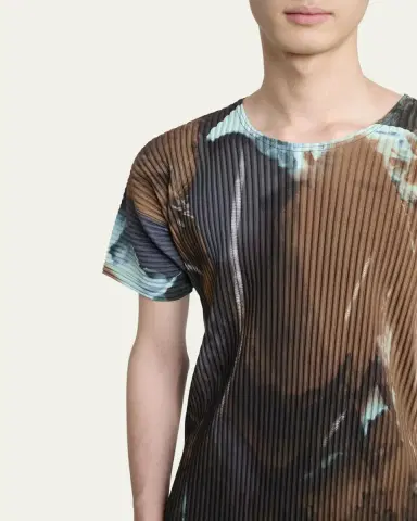 Homme Plissé Issey Miyake Men's Multi Agate Pleated T-Shirt | Thumbnail 5
