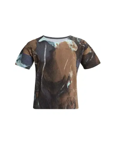 Homme Plissé Issey Miyake Men's Multi Agate Pleated T-Shirt | Thumbnail 1