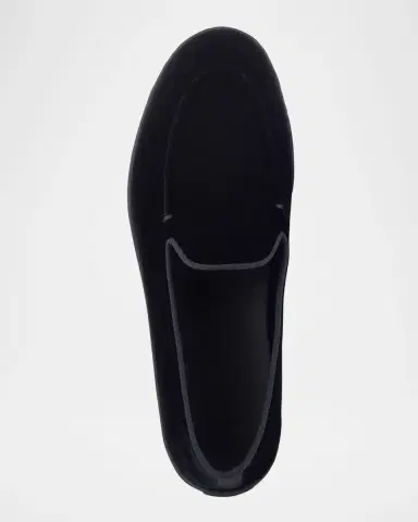 Giorgio Armani Men's Velvet Rubber-Sole Slipper Loafers | Thumbnail 5 Giorgio Armani Men's Velvet Rubber-Sole Slipper Loafers | Thumbnail 5