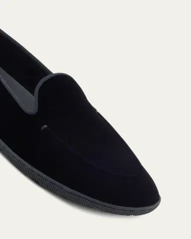 Giorgio Armani Men's Velvet Rubber-Sole Slipper Loafers | Thumbnail 9 Giorgio Armani Men's Velvet Rubber-Sole Slipper Loafers | Thumbnail 9