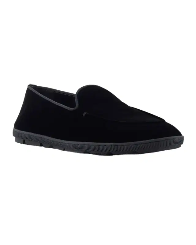 Giorgio Armani Men's Velvet Rubber-Sole Slipper Loafers