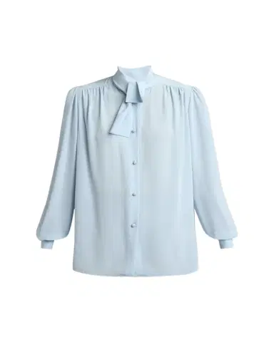 Valentino Garavani Bow-Neck Silk Button-Down Blouse | Thumbnail 1 Valentino Garavani Bow-Neck Silk Button-Down Blouse | Thumbnail 1