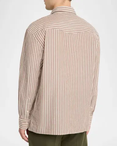 OFFICINE GÉNÉRALE Men 's Cotton Stripe Classic-Fit Button-Down Shirt | Thumbnail 2 OFFICINE GÉNÉRALE Men 's Cotton Stripe Classic-Fit Button-Down Shirt | Thumbnail 2