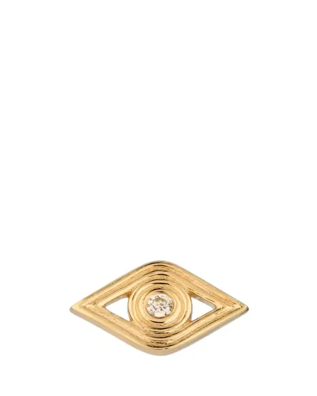 Sydney Evan Fluted Evil Eye Stud Earring, Single