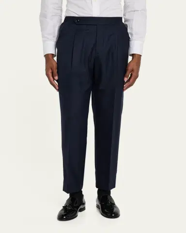 Brunello Cucinelli Men's Side-Tab Pleated Trousers | Thumbnail 4