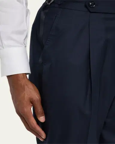 Brunello Cucinelli Men's Side-Tab Pleated Trousers | Thumbnail 5