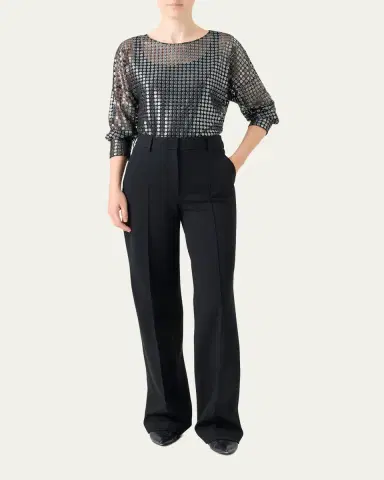 Akris punto Metallic Dot Long-Sleeve Blouse | Thumbnail 2