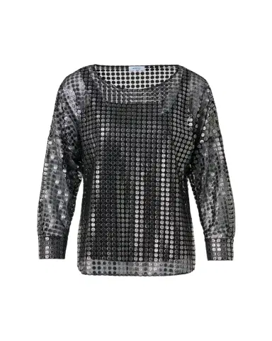 Akris punto Metallic Dot Long-Sleeve Blouse | Thumbnail 1