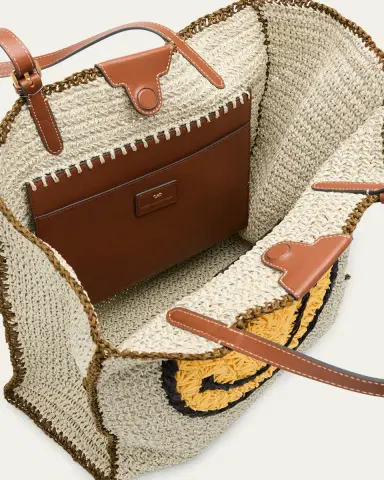 Anya Hindmarch Wink Embroidered Raffia Tote Bag | Thumbnail 4 Anya Hindmarch Wink Embroidered Raffia Tote Bag | Thumbnail 4