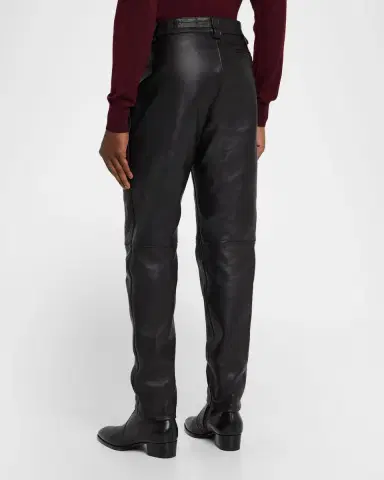 Saint Laurent Men's Slim Textured Leather Pants | Thumbnail 2