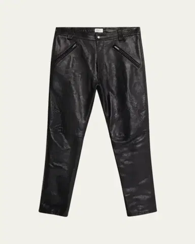 Saint Laurent Men's Slim Textured Leather Pants | Thumbnail 5