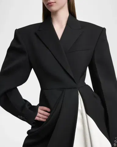 Givenchy Draped Grain De Poudre Double-Breasted Jacket | Thumbnail 5 Givenchy Draped Grain De Poudre Double-Breasted Jacket | Thumbnail 5