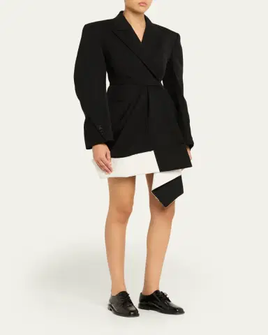 Givenchy Draped Grain De Poudre Double-Breasted Jacket | Thumbnail 9 Givenchy Draped Grain De Poudre Double-Breasted Jacket | Thumbnail 9