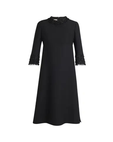 Valentino Garavani Embroidered Wool-Blend Midi Dress | Thumbnail 1 Valentino Garavani Embroidered Wool-Blend Midi Dress | Thumbnail 1