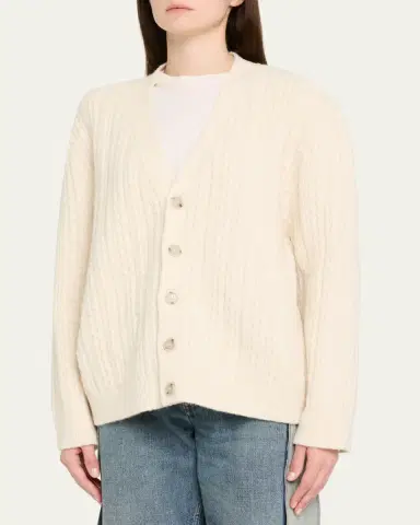 MM6 MAISON MARGIELA Cable-Knit Cardigan | Thumbnail 4 MM6 MAISON MARGIELA Cable-Knit Cardigan | Thumbnail 4