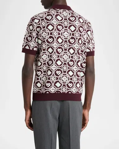 CASABLANCA Men's Cotton Monogram Knit Polo Shirt | Thumbnail 8 CASABLANCA Men's Cotton Monogram Knit Polo Shirt | Thumbnail 8