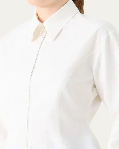 Akris punto Zip-Front Cotton Poplin Collared Shirt | Thumbnail 5 Akris punto Zip-Front Cotton Poplin Collared Shirt | Thumbnail 5