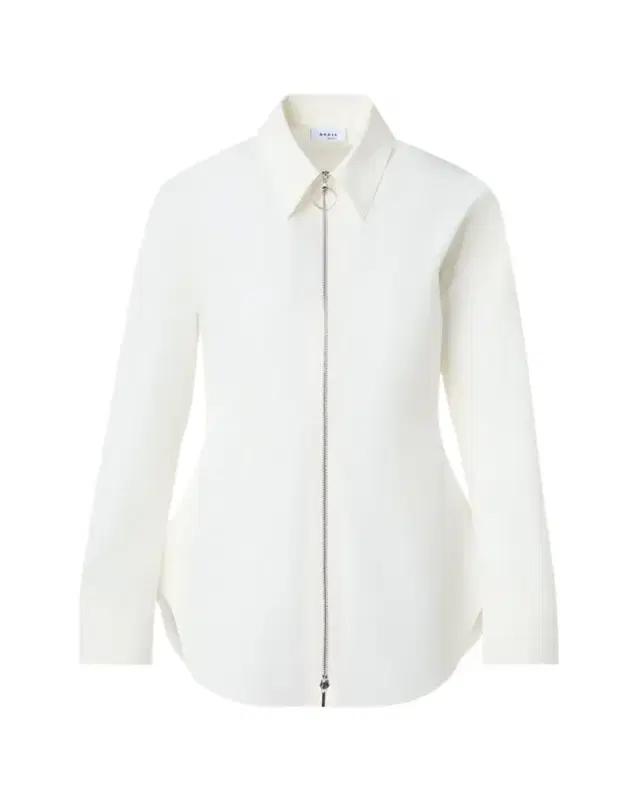 Zip-Front Cotton Poplin Collared Shirt